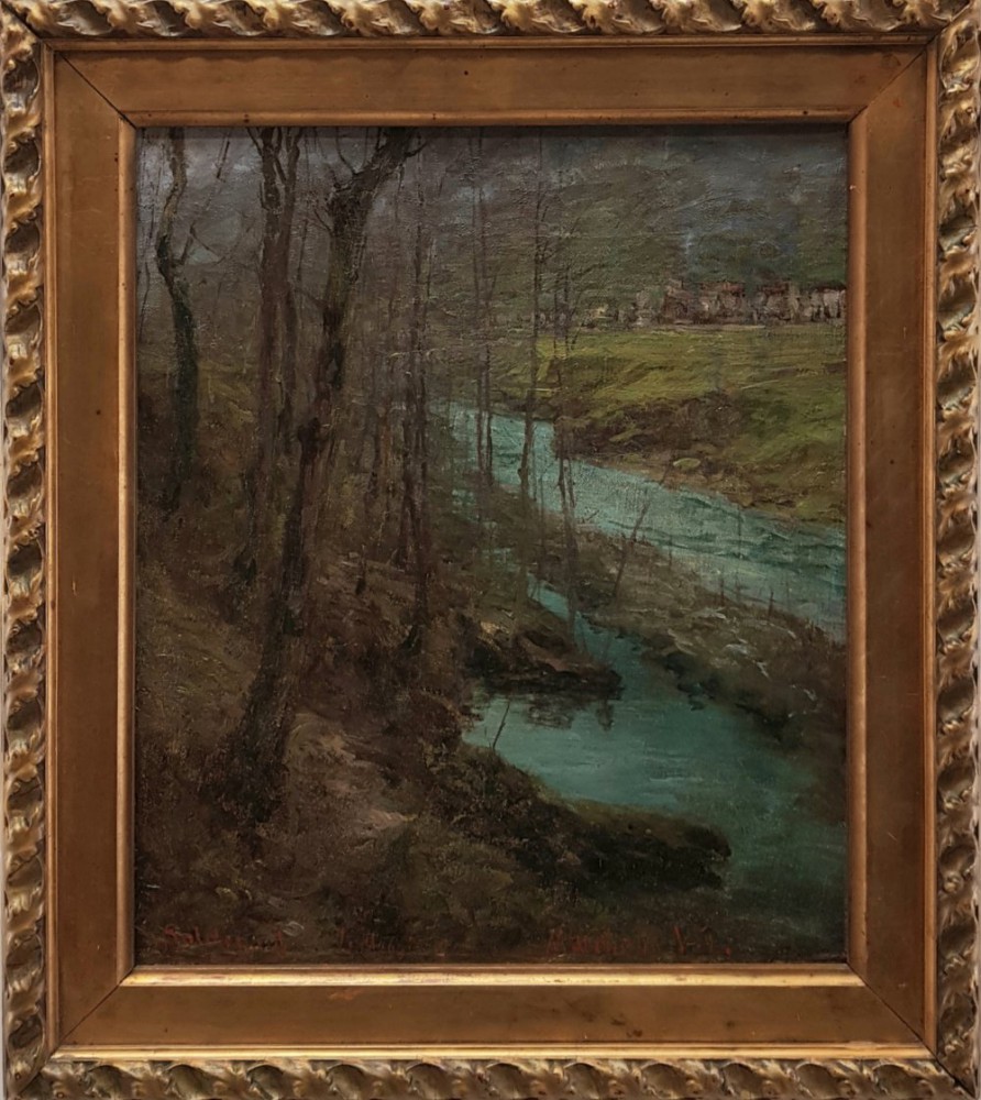 arnaldo soldini: Paesaggio della Val trompia 1914